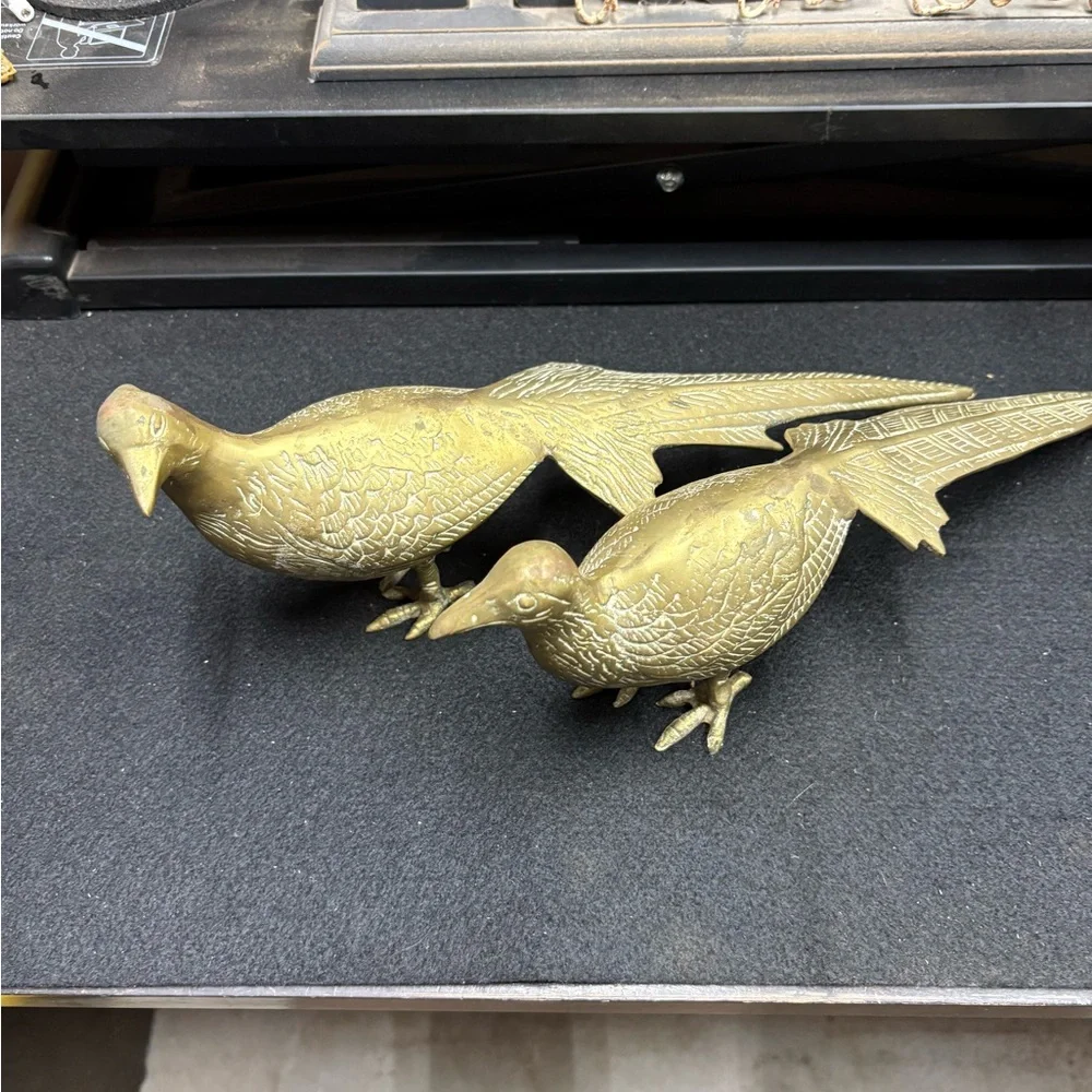 Gold Bird Reptile Decor/ brass birds